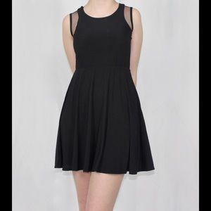 🌫Black Mini Dress with Mesh Cut Outs🌫